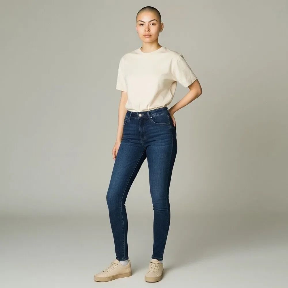 Fashion Nova Dark WashโSkinny Jeans High Waisted Cotton Blend Spandex size 7